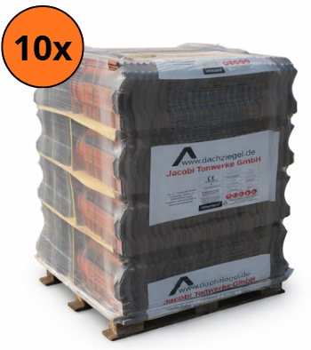 10 Pallets Jacobi dakpan Z5v Edelschwarz à 2240 st. (12,9 - 13,6 p/m²)