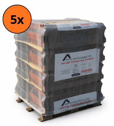 5 Pallets Jacobi dakpan Z5v Edelschwarz à 1120 st. (12,9 - 13,6 p/m²)