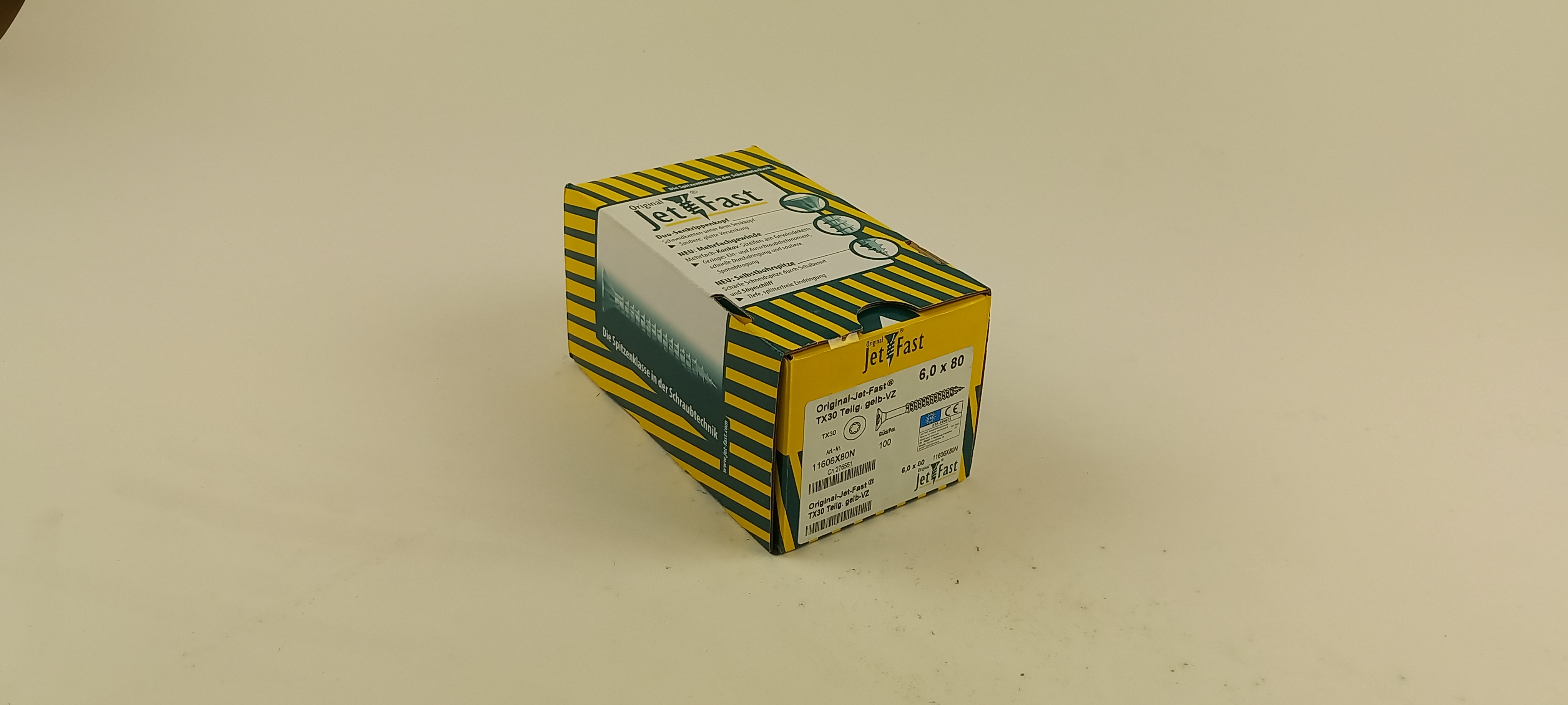 Spaanplaat schroeven 6,0x80 ds. à 100 st. Jet-Fast